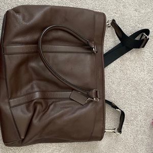 Brown leather coach work tote